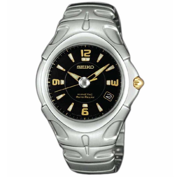 Seiko SMA035 Kinetic Auto Relay Silver Black Gold
