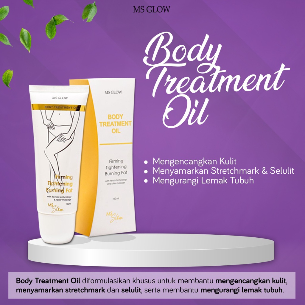 MS GLOW BODY TREATMENT OIL ORIGINAL 100% PENGECIL LENGAN MS GLOW