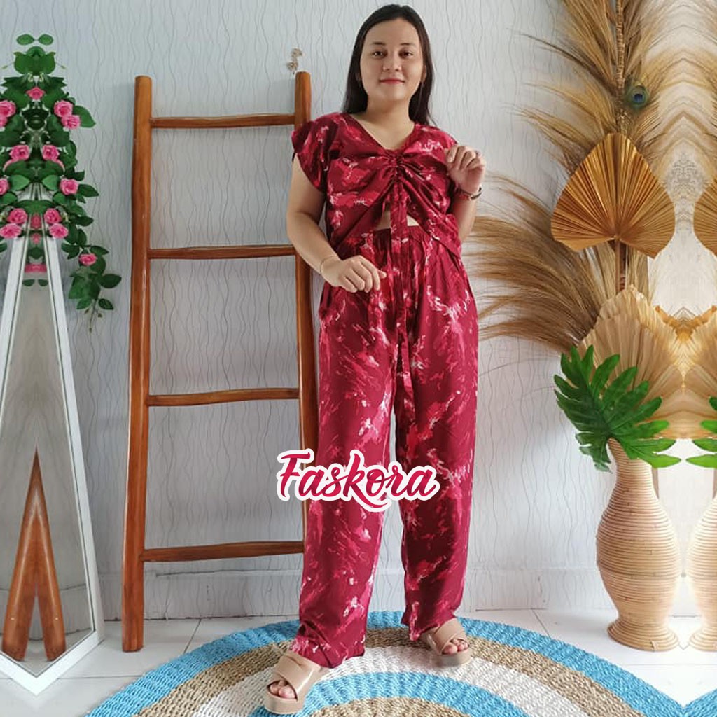 Baju Kerut Wanita Lengan Pendek Retak / Tie dye Kerut Wanita / Atasan Kerut Wanita Tie dye