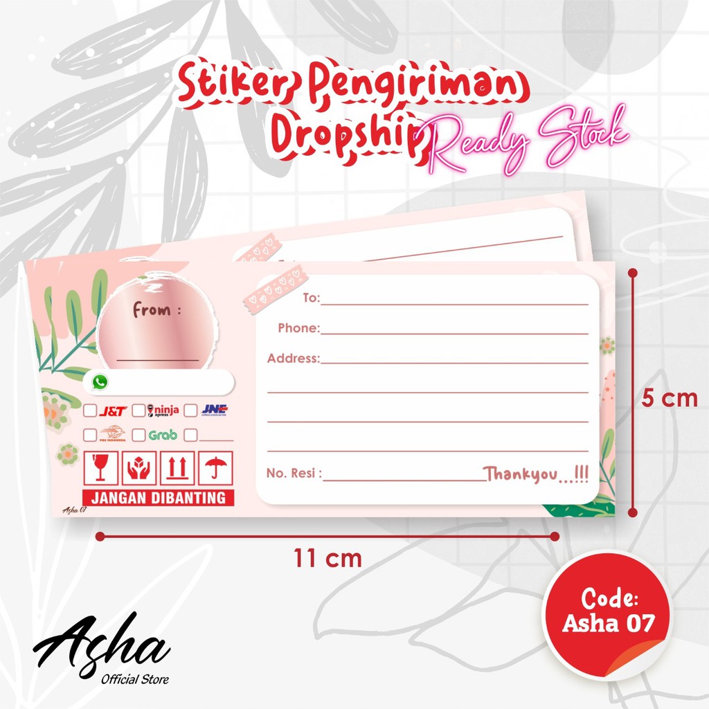 

STIKER LABEL PENGIRIMAN OLSHOP READY STOK ~ ASHA 07