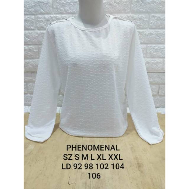 Kaos lengan panjang wanita phenomenal white