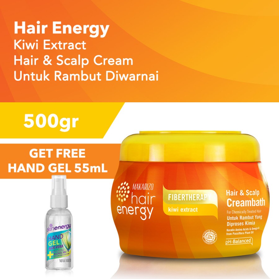 Makarizo Hair Energy Hair Scalp Creambath Kiwi 500gr FREE SANITIZER