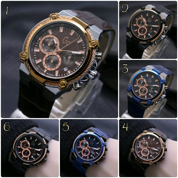 Jam tangan pria cowok GC Guess Collection leather murah meriah