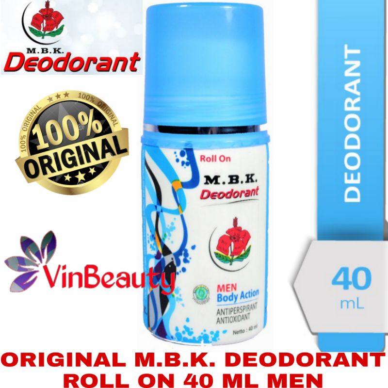 ORIGINAL M.B.K. DEODORANT ROLL ON 40 ML / DEODORANT MBK ROLL ON 40ML MEN BIRU