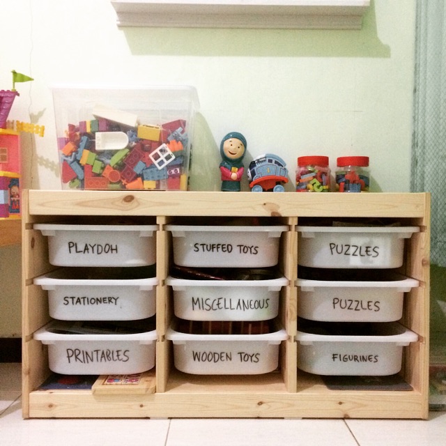 Ikea Trofast Pinus Rak Mainan Preloved
