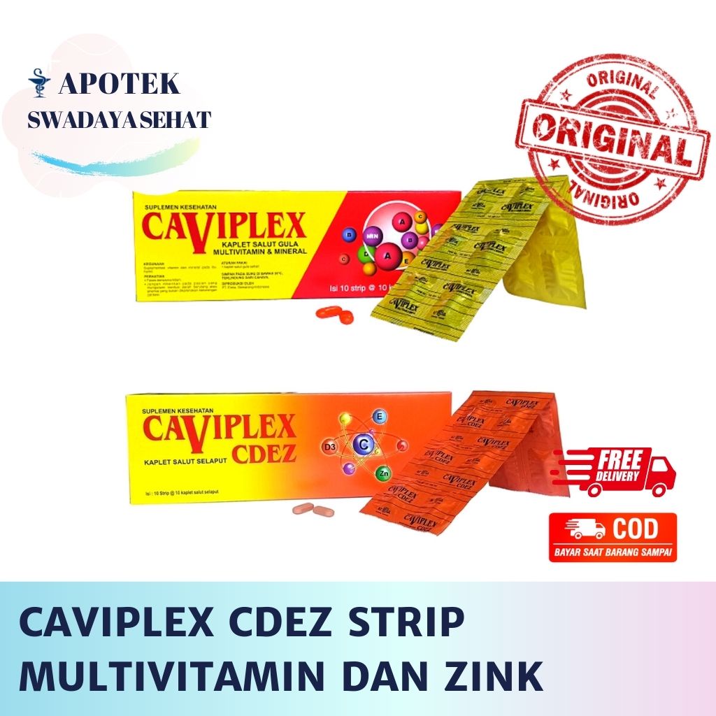 CAVIPLEX CDEZ dan Caviplex Strip - Multivitamin dan Zink 10 Tablet