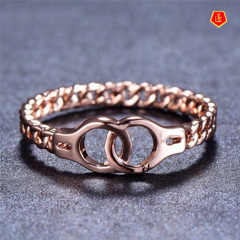 [Ready Stock]Simple Creative Ring 18K Rose Gold Personality