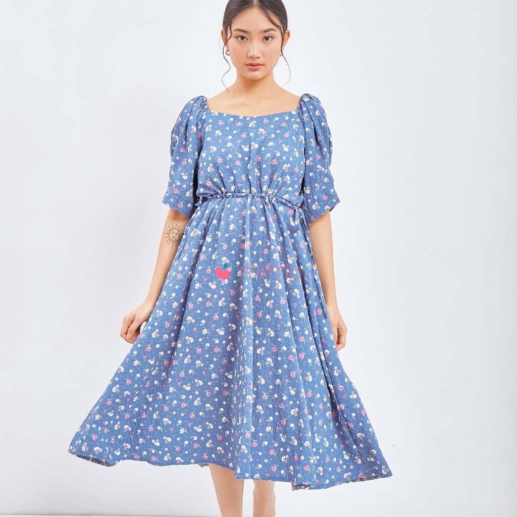 FLOWER CRINKLE DRESS