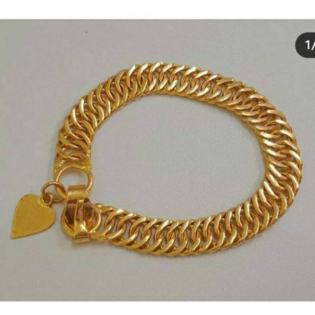 Gelang Padat 15-20 gr Emas LM Asli 24K. Kadar 99,9%,