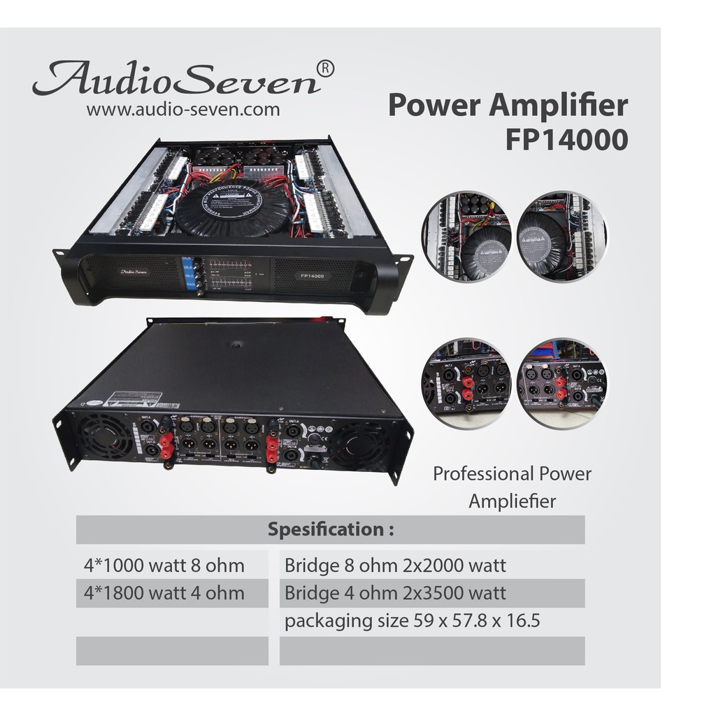 CahayaMusik Power Ampliefier Audio Seven Original FP 14000 original ( bukan Peavy ) high quality