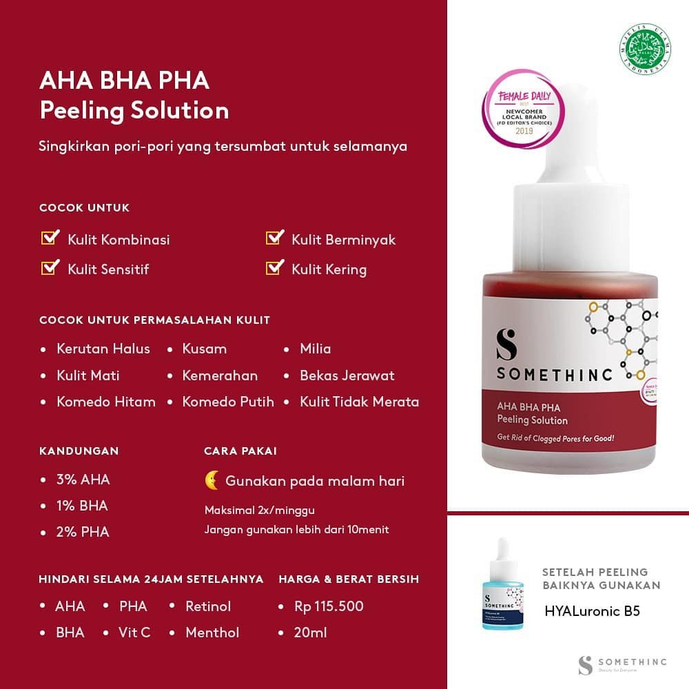Somethinc AHA BHA PHA Peeling Solution 20ml | Somethinc AHA 7% BHA 1% PHA 3% Weekly Peeling Solution