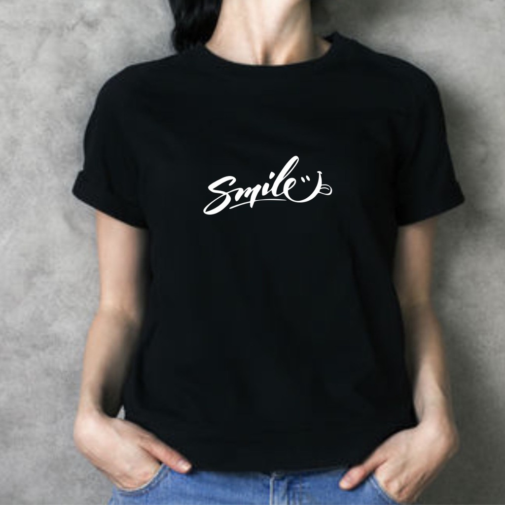 TORETTO-BAJU KAOS DISTRO SMILE || ATASAN UNISEX TERLARIS || COWOK/CEWEK BISA PAKAI