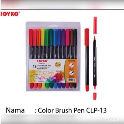 

[[COD]] SUPER BRUSH PEN joyko 12 warna CLP 13 / BRUSH + FINE TIP TERBATAS Kode 1097