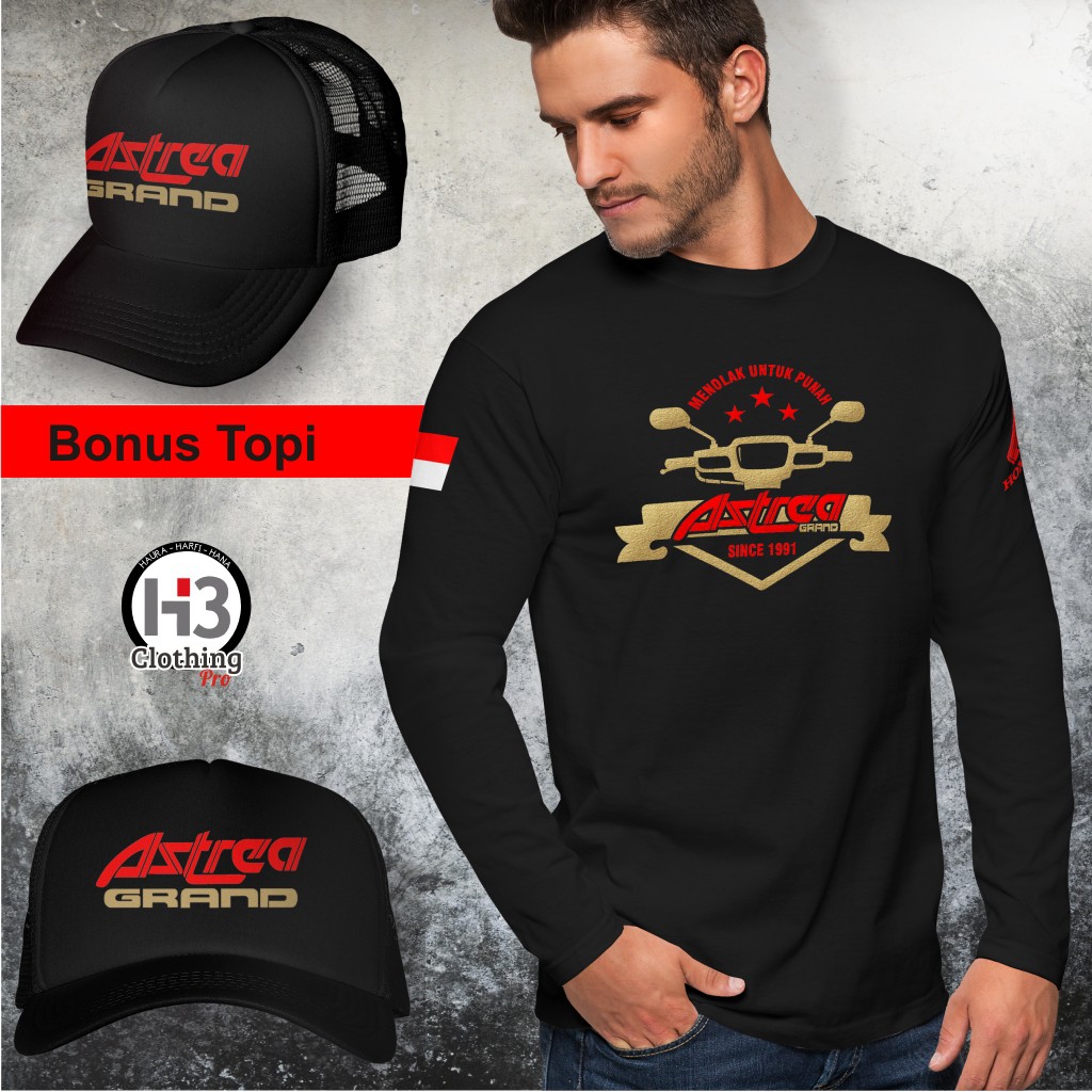 Kaos Astrea Grand Lengan Panjang Plus Topi