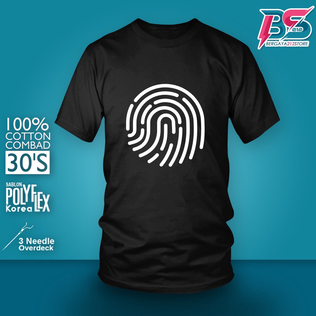 Baju Kaos Distro SIDIK JARI Cotton Combed / Kaos Unisex T SHIRT Logo Fingerprint Keren