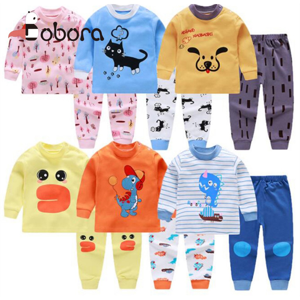 BOBORA Set Baju Anak Laki-Laki T-Shirt Bayi Perempuan