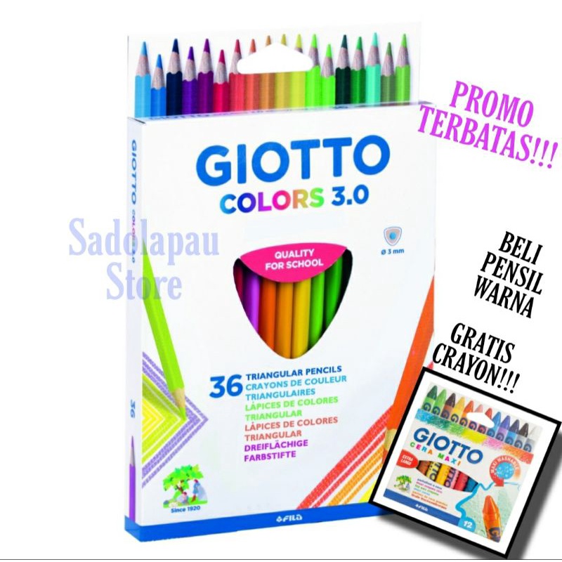 

Pensil Warna Giotto 3.0/Stilnovo isi 36 FREE Cera Maxi 12