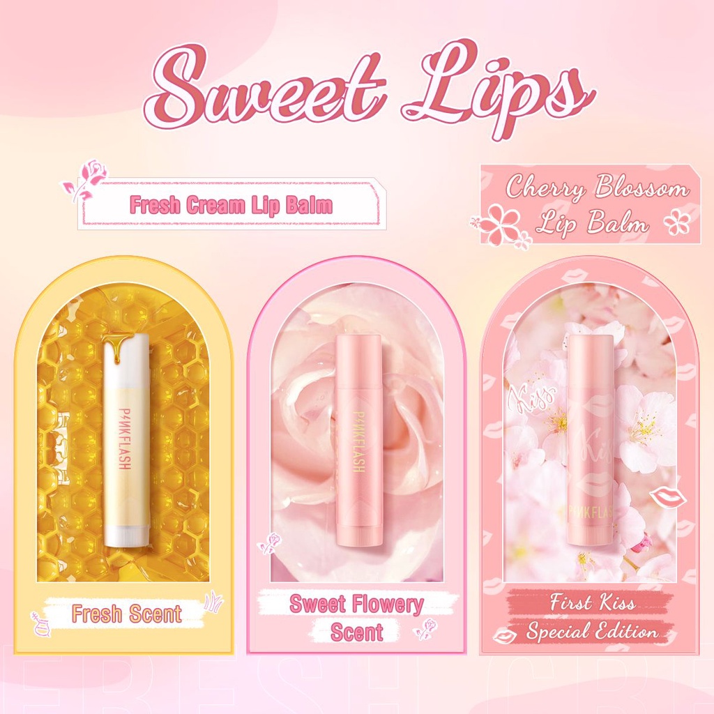 PINKFLASH Lasting Moist Lip Balm / Pelembab Bibir / Fresh Cream Lip Balm