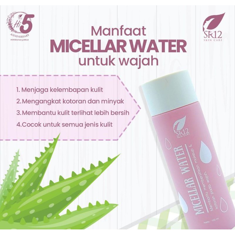 [BPOM] MICELLAR WATER SR12 100ml Membantu Membersihkan make-Up dan Kotoran Pada Wajah