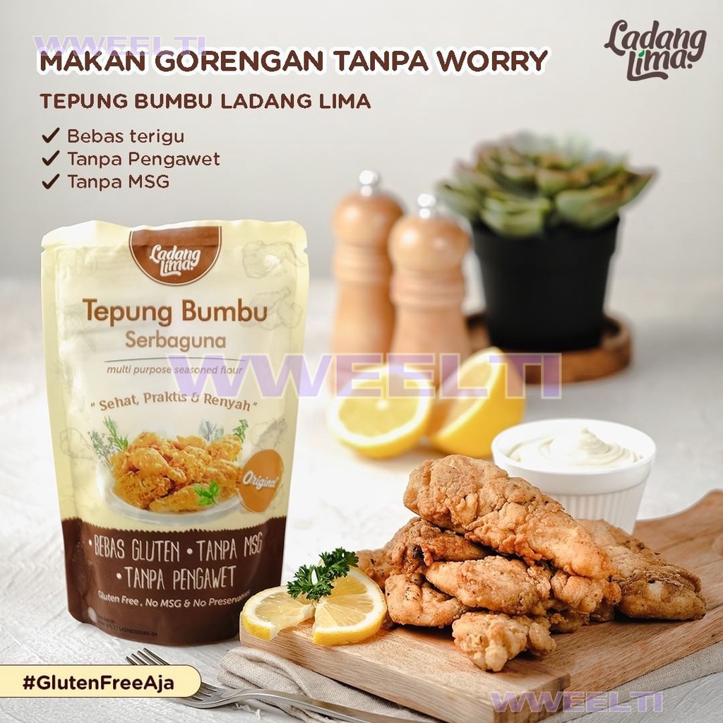 

Ladang Lima Tepung Bumbu Serbaguna Tepung Mocaf Bakwan Pancake Pisang