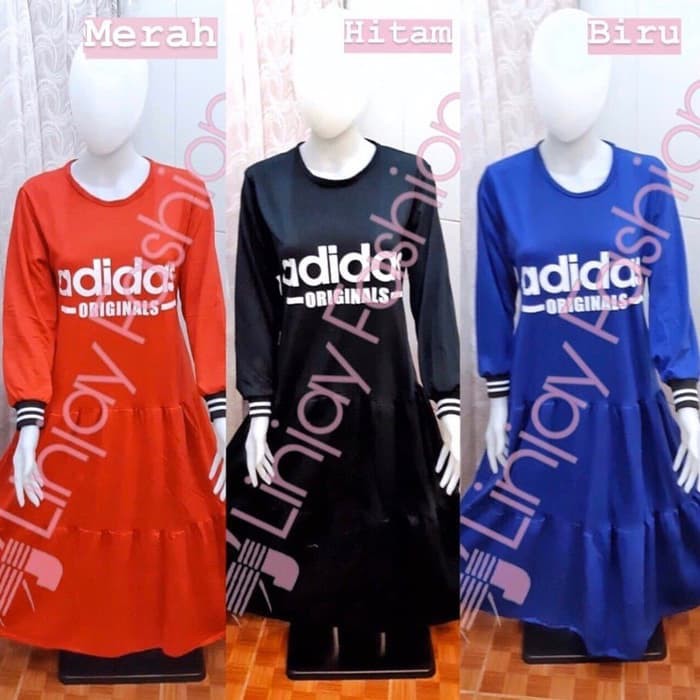 Jual Gamis Wanita bahan Babyterry - Gamis Adidas - Gamis warna dan motif Terlaris