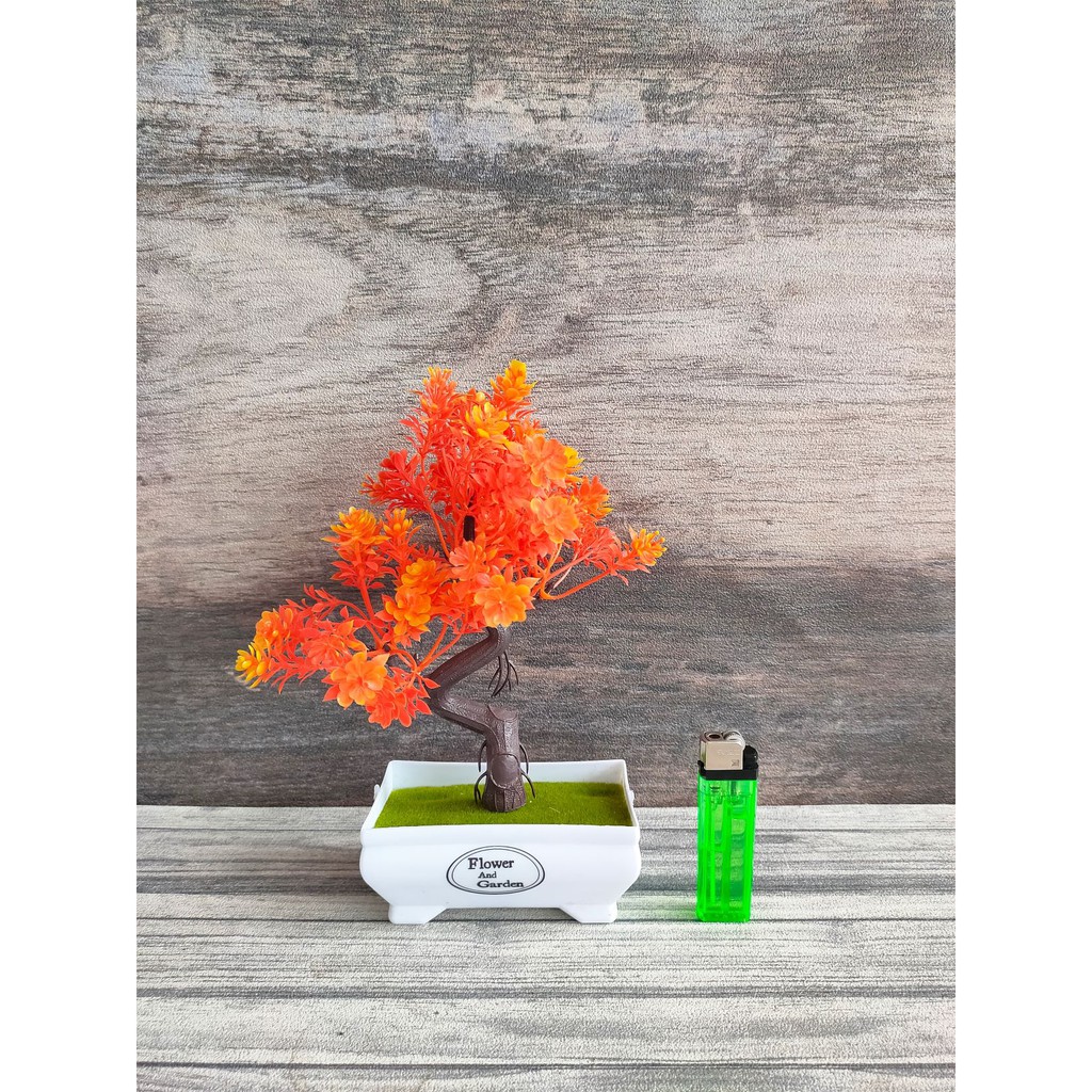 Paket Hemat Bunga Plastik Hias + Pot MF08-03A-7