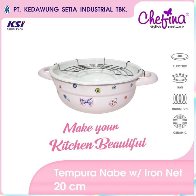 Promo Dijual Chefina Tempura Nabe 20 Cm Beauty In The Kitchen Panci Enamel