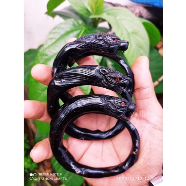 Akar Bahar hitam gelang akar Bahar hitam ukir macan maung