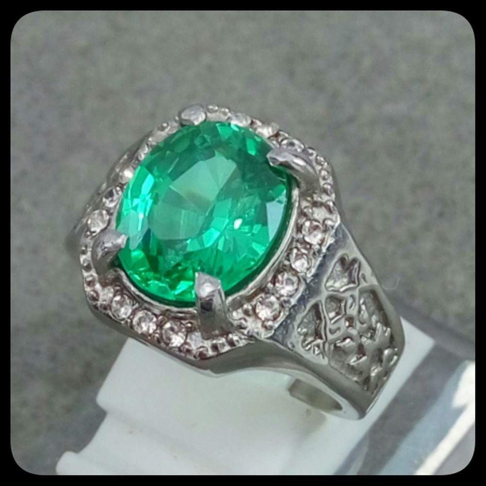 CINCIN PERMATA GREEN AQUAMARINE