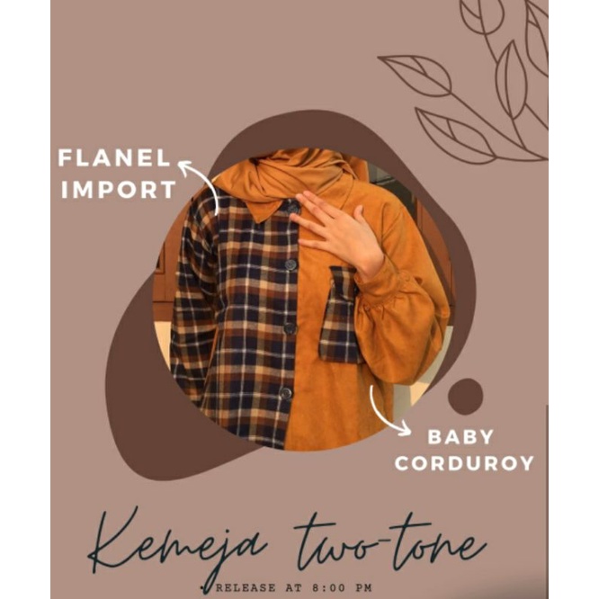 Kemeja Two Tone Crop Corduroy Ballon by PINKHIJAB_BOUTIQUE KEMEJA WANITA-KUBUS1