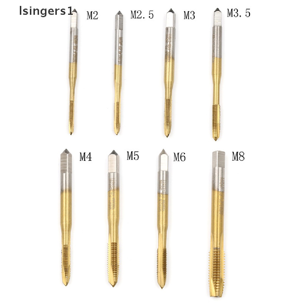 (lsingers1) M2 / M2.5 / M3 / M3.5 / M4 / M5 / M6 / M8 Tap Plug Ulir Sekrup Lurus Bahan HSS