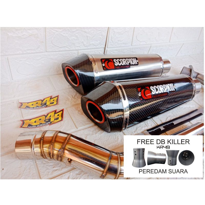 knalpot racing scorpion free DB killer Vixion R15 Fu Sonic CBR CB Megapro MX MX king bison Supra