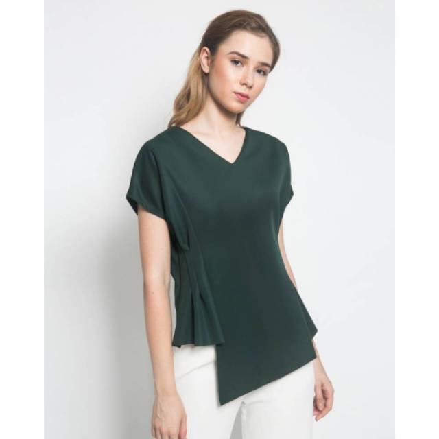 Blouse wanita import scuba hongkong atasan wanita bahan scuba