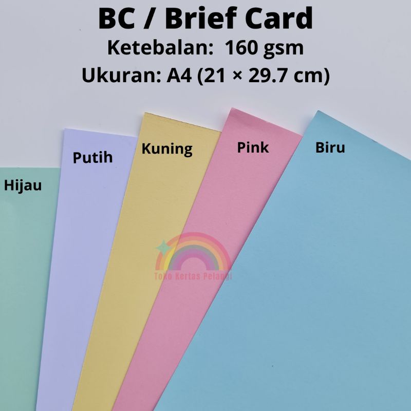 

Karton Manila / Brief Card / Tik 160 gsm Ukuran A4 per 50 pcs