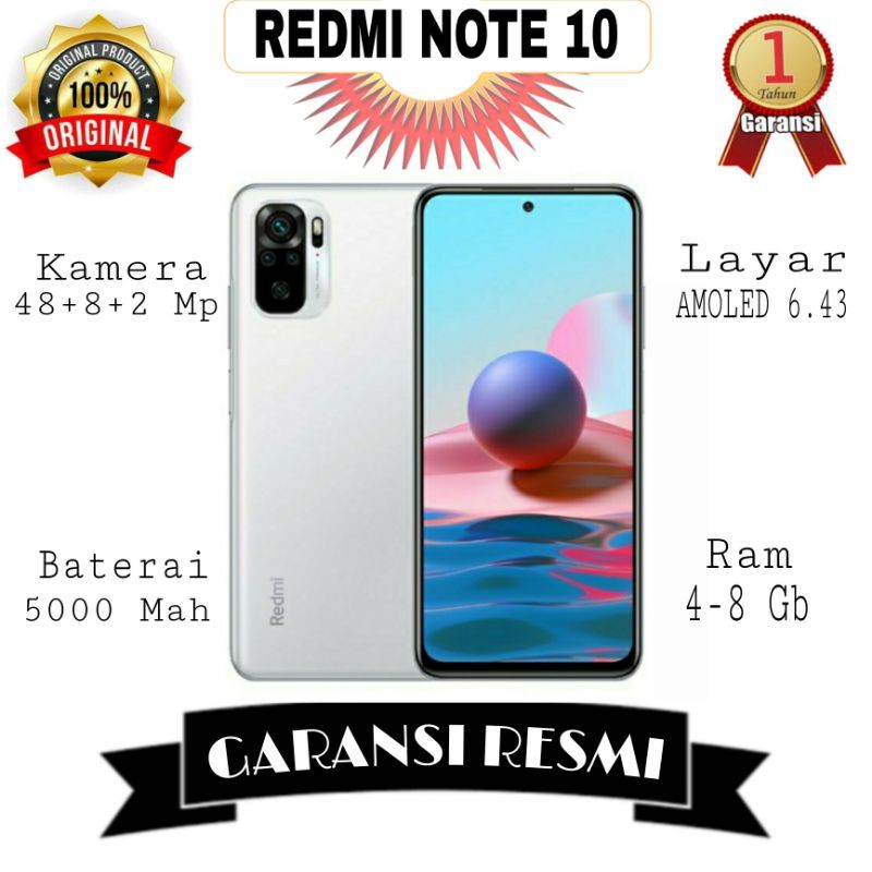 Xiaomi Redmi Note 10 4/64 Baru Original Garansi Resmi-0
