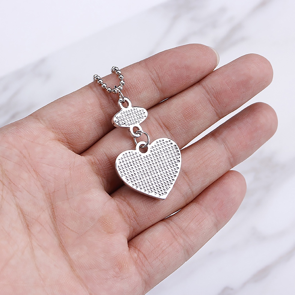 Hu Hu Hu Hu Hu Alat Bantu Pasang Kacamata♡ 3pcs Kalung Rantai Bentuk Hati Bahan Alloy Untuk Wanita