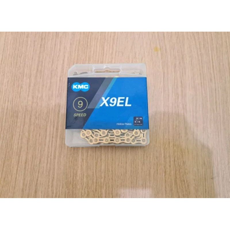 Termurah Chain Rantai Sepeda KMC X9EL gold 9 Speed. Emas 9sp sp Hollow Plates Compatible dengan shimano sram ybn