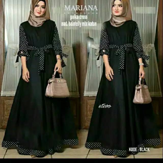 gamis mariana polka dress