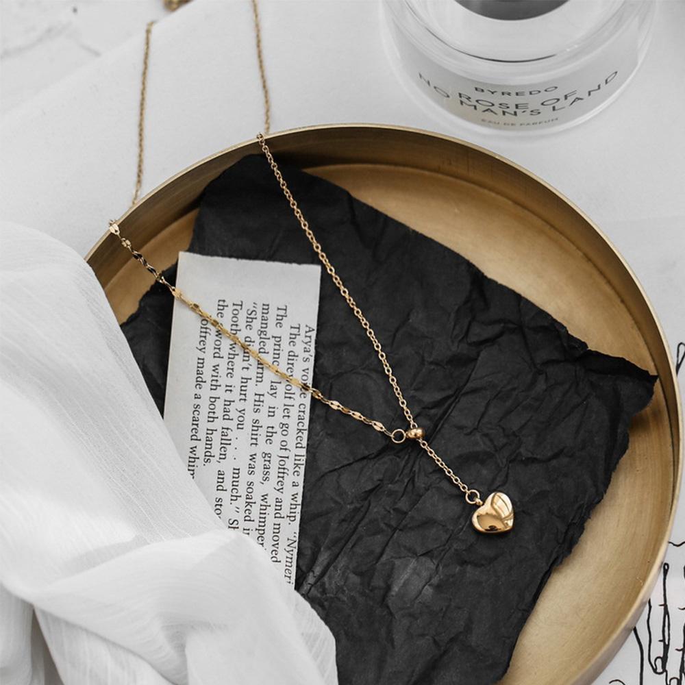Kalung Hati Agustina Tidak Luntur Dapat Disesuaikan Berlapis Emas Kuning Kepribadian Fashion Baja Titanium Hati Chocker