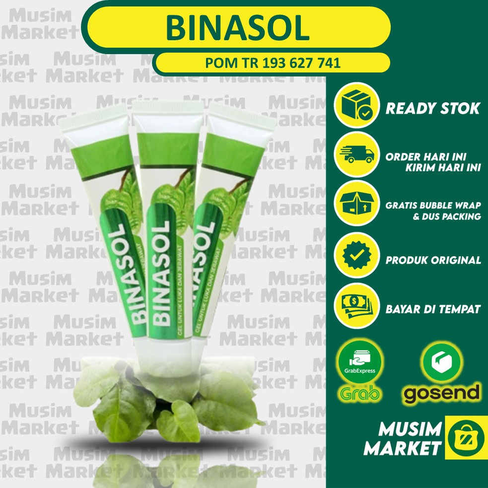 BINASOL Gel Obat Luka Kulit Luar Terbakar Diabetes Melepuh Gatal Alergi Jerawat