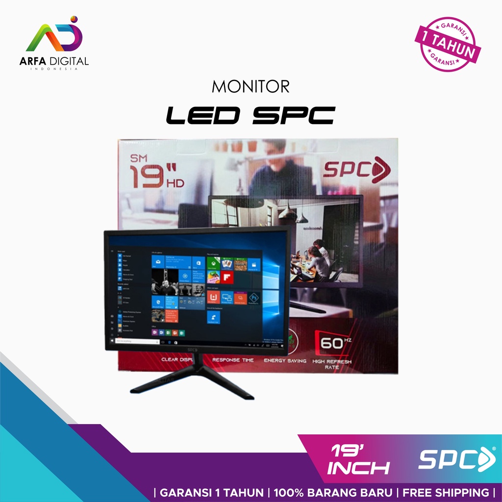 Monitor LED 19 Inch SPC HDMI &amp; VGA FULL HD Garansi Resmi