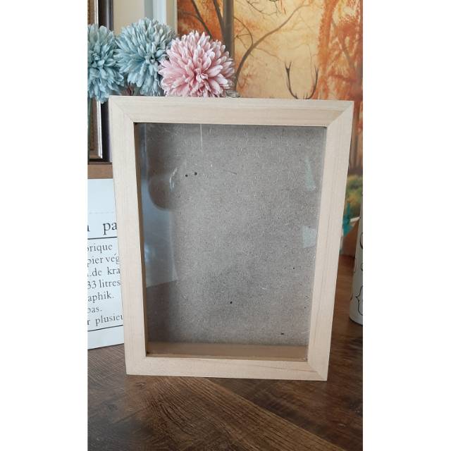 Pigura kayu 3D ukuran objek 6R 15x20 kaca acrylic anti Pigura kayu 3D ukuran objek 6R 15x20 kaca acrylic anti