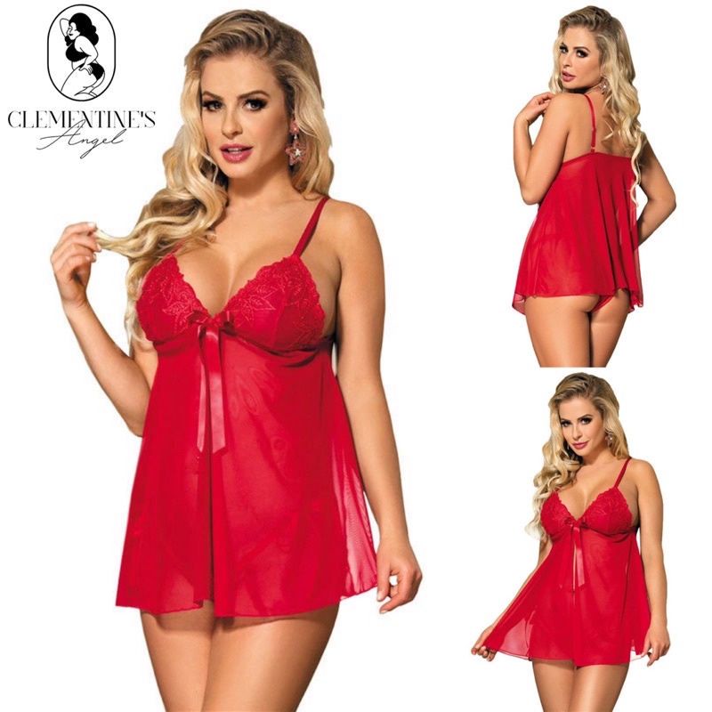 Lingerie jumbo wanita plus size baju tidur big size import sexy marie gstring g string babydoll