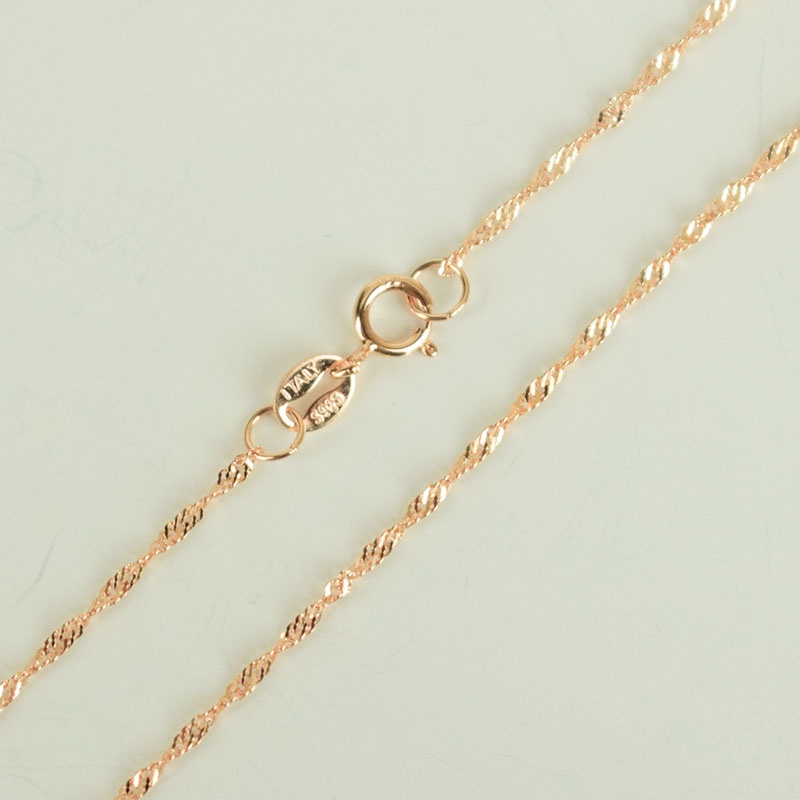 Nyata 925 sterling silver Rose Gold Kalung Wanita Klavikula rantai Gaya Yang Berbeda/Panjang 18 K Rose-gold Disepuh Rantai