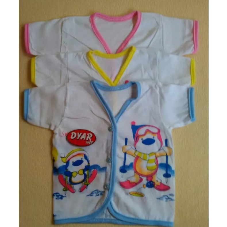 Baju Bayi Lengan Pendek - Baju Boboko Pendek - Atasan Bayi Lengan Pendek Murah Isi 6 Pcs