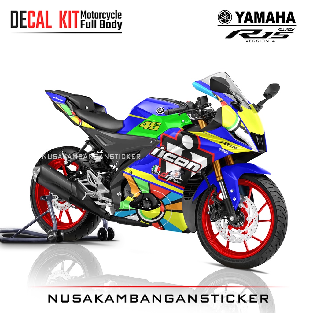 Decal Sticker Yamaha All New R15 V4 Spesial Edition suun & moon Biru Stiker Full Body Nusakambangans