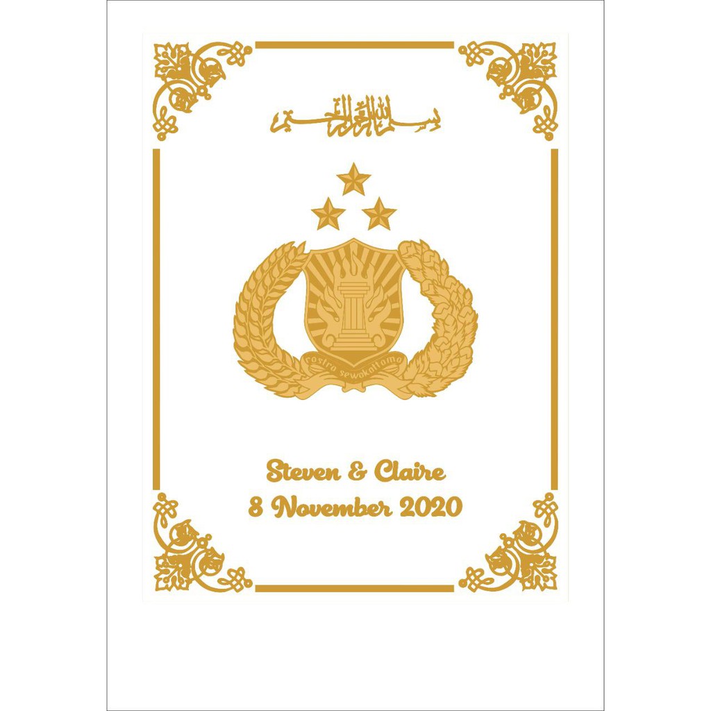 Akrilik Mahar POLRI TNI Custom Hiasan Dekorasi Mahar Acrylic