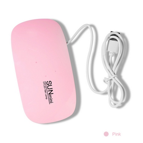 BISA COD MINI UV LED MESIN PENGERING NAIL GEL KUKU PALSU / Lampu LED UV Mini 6W Portabel Nail Dryer-6W small light pink