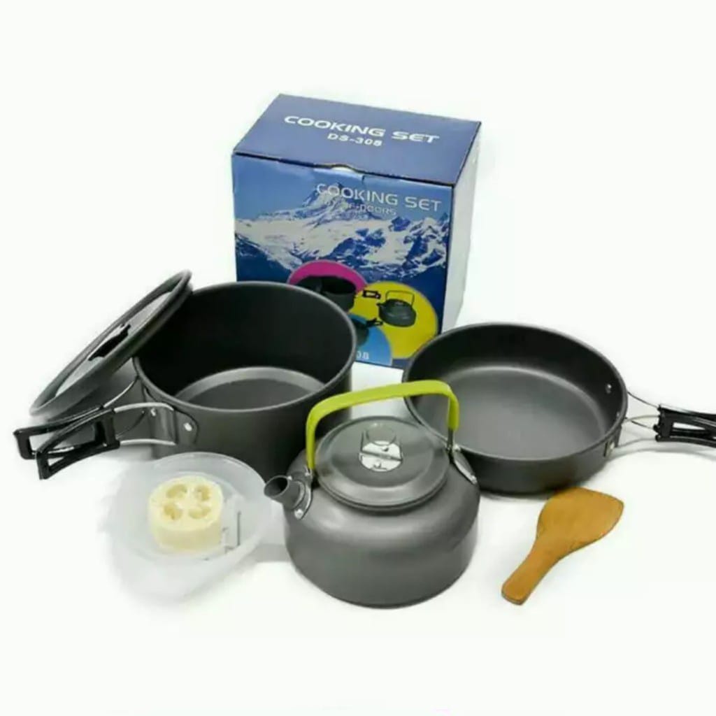 Paket Cooking Set DS 308 kompor Camping Stove K 203 /alat masak set outdoor /paket kompor camping / kompor camping set