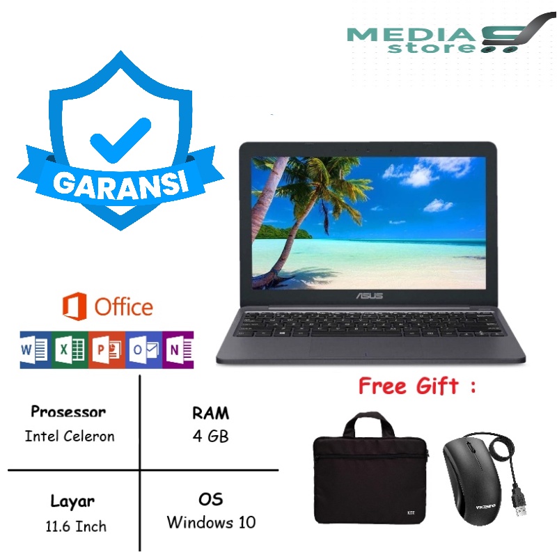 NOTEBOOK ASUS E203 RAM 4GB SSD 128GB WINDOWS 10/BERGARANSI